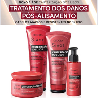 Siàge Cauterização dos Lisos Eudora shampoo condicionador máscara Leave in vendidos separadamente e em kits
