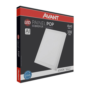 Luminária Painel Plafon Led 30W Avant Quadrado Sobrepor 40x40 Branco Frio 6500K Bivolt