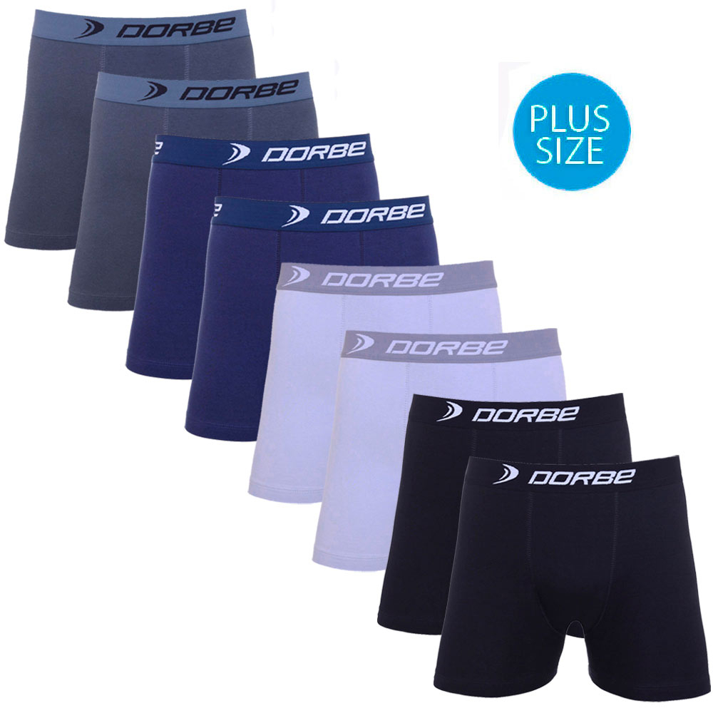 Detalhes do Kit 8 Cuecas Boxer Plus Size Algodão Dorbe Não Enrola Original Masculina Cueca Box Plu Size Cotton