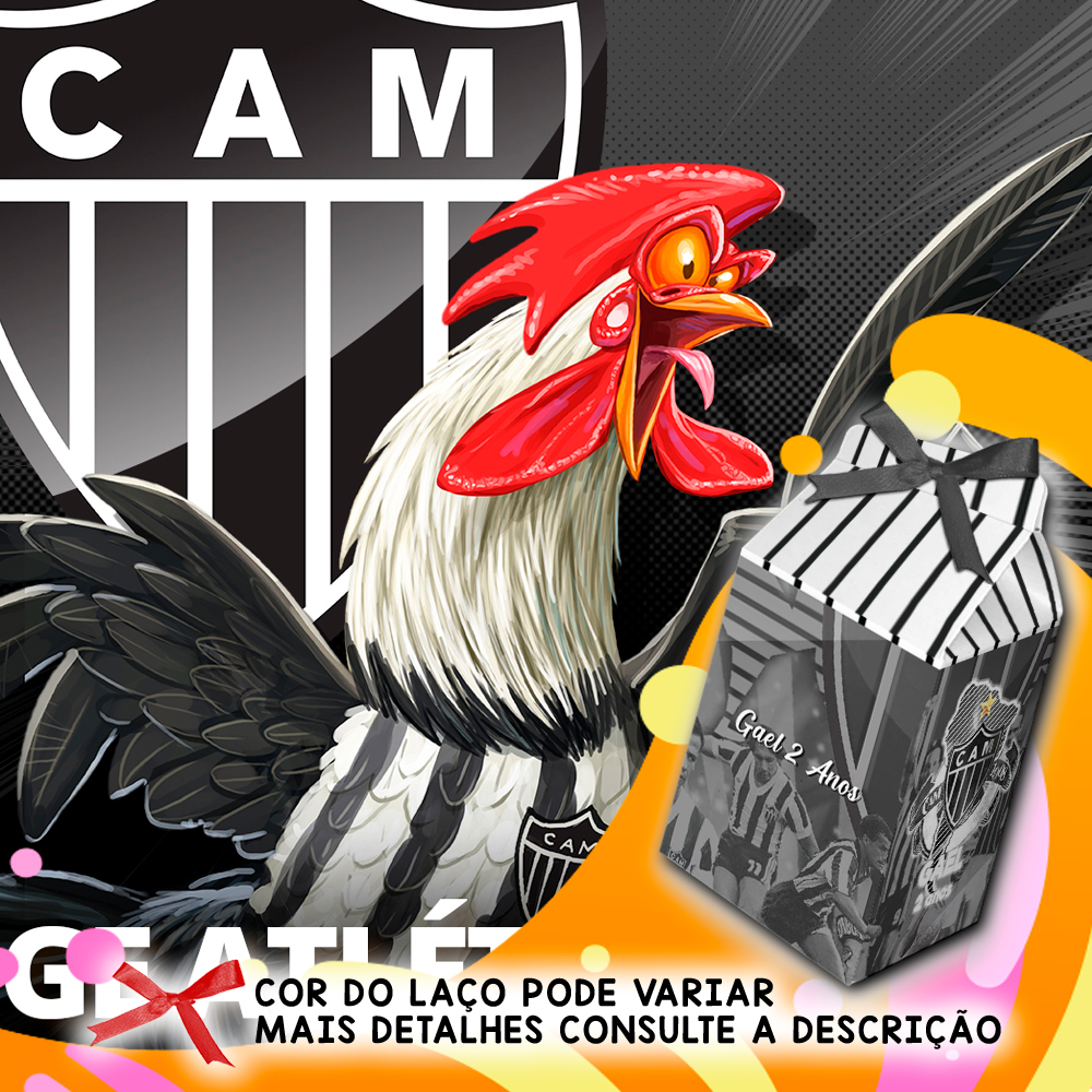 Caixinha Milk Lembrancinhas Saquinho Personalizado Festa Infantil Temas Diversos Atlético Mineiro