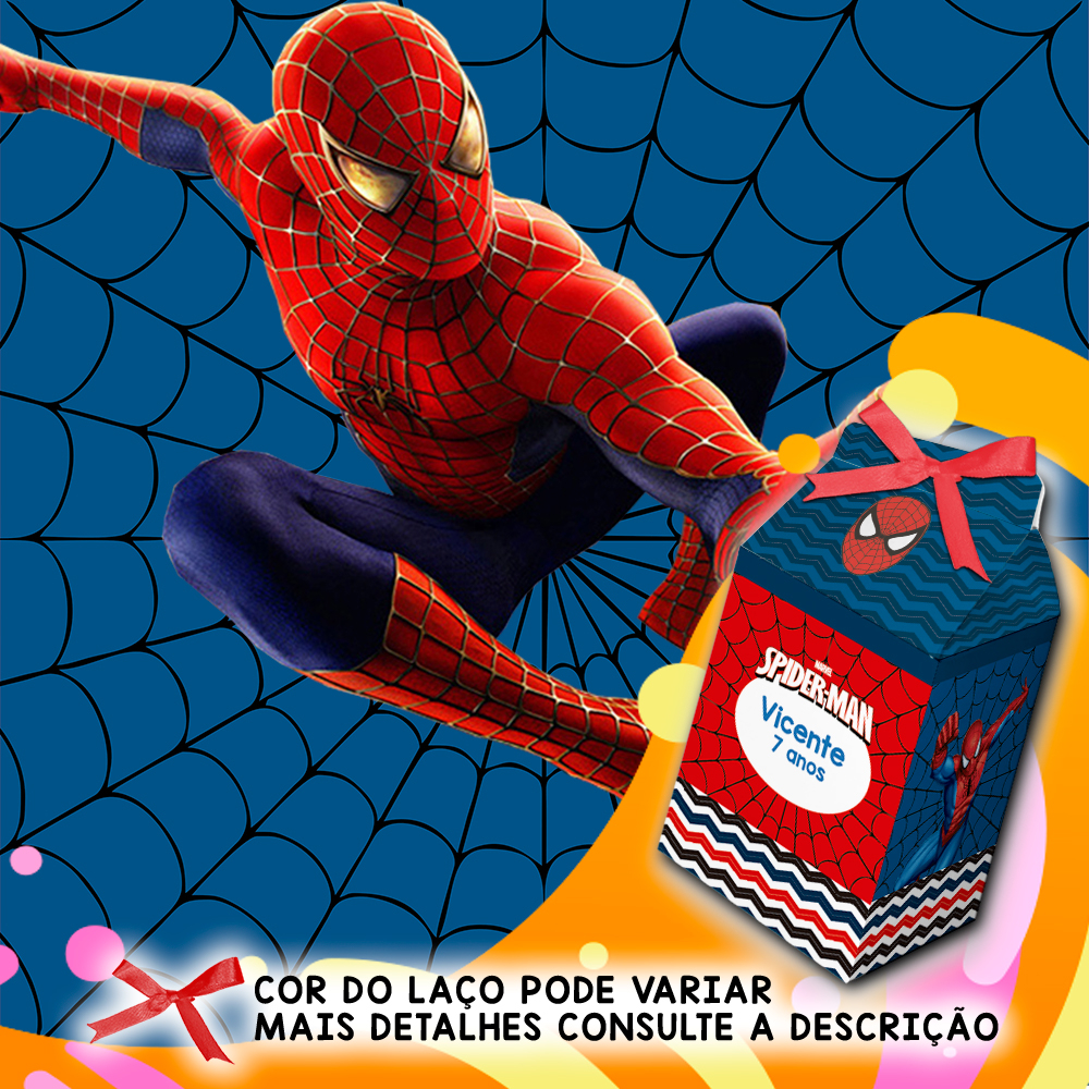 Caixinha Milk Lembrancinhas Saquinho Personalizado Festa Infantil Temas Diversos Homem Aranha