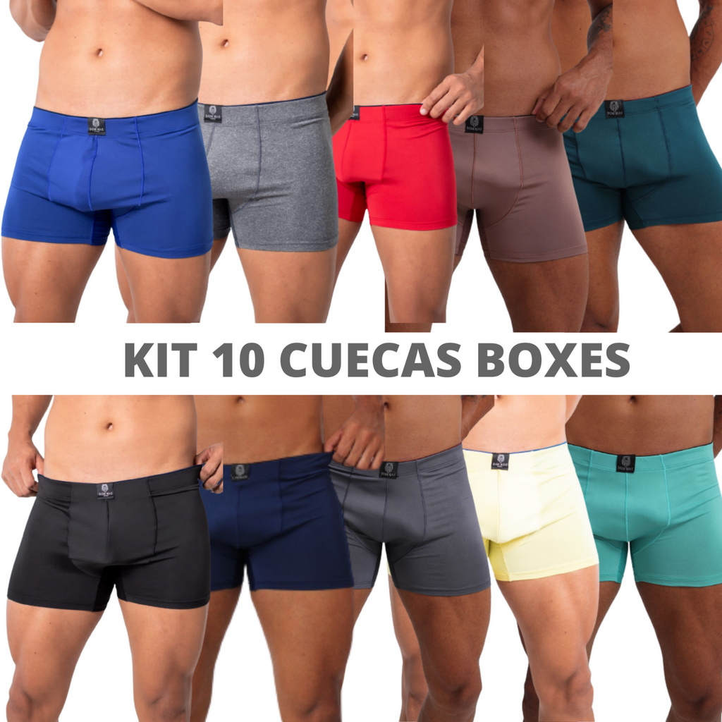 kit 10 Cuecas Boxer Adulto Microfibra cuecas boxer de marca