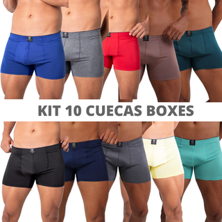 kit 10 Cuecas Boxer Adulto Microfibra cuecas boxer de marca