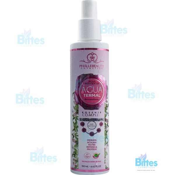 ÁGUA TERMAL ROSA MOSQUETA PHÁLLEBEAUTY COSMETICS FACIAL REMINERALIZANTE HIDRATA E NUTRE A PELE