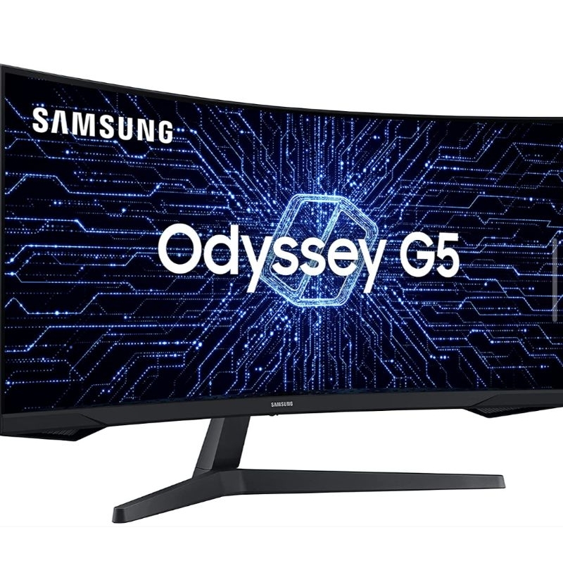 Monitor Gamer Curvo Samsung Odyssey 34', WQHD, 165Hz, 1ms, tela ultrawide, HDMI, Display Port, Freesync Premium, preto, série G5