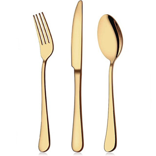 Kit 6 Multifuncional Garfo Colher Faca De Aço Inoxidável Mesa De Jantar Ouro Premium Para Festas