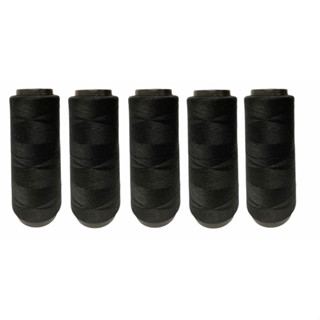 LINHA DE COSTURA CONSERTO DE ROUPAS KIT COM 5 CONES GRANDE  PRETA