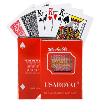 Baralho Poker Profissional 108 Cartas De Jogo Plástico Com Estojo Prova D’Água Resistente Lavável Tocar Promoção
