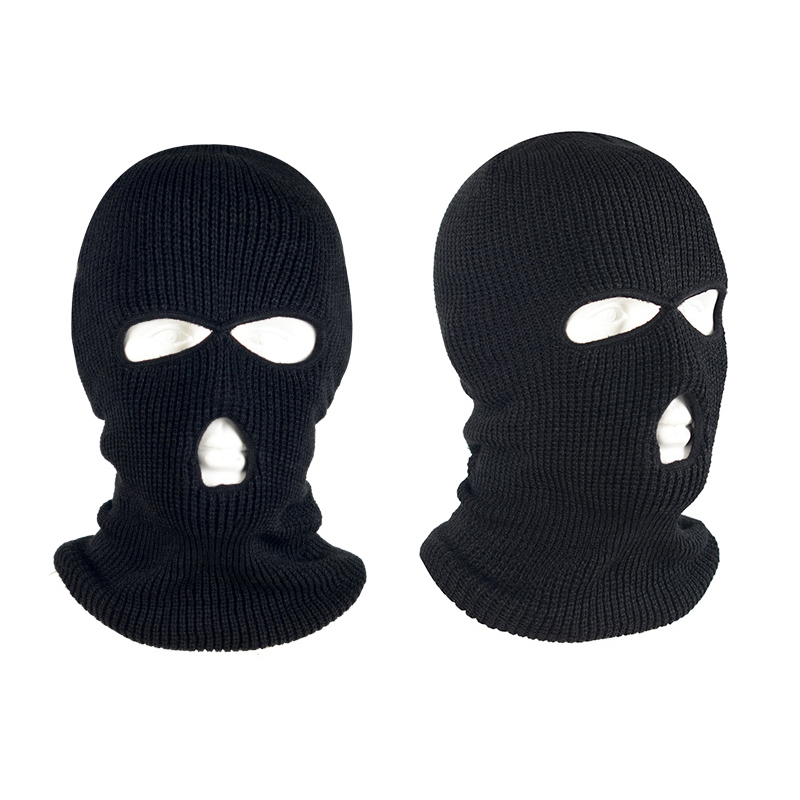 Balaclava Touca Ninja Preta 3 Furos Máscara Motoqueiro Segurança Frio Inverno