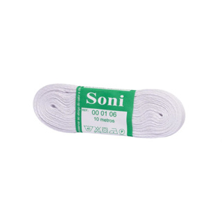 Cadarço de Algodão Soni Sarjado 06mm 10 Metros - Branco em Oferta na Shopee