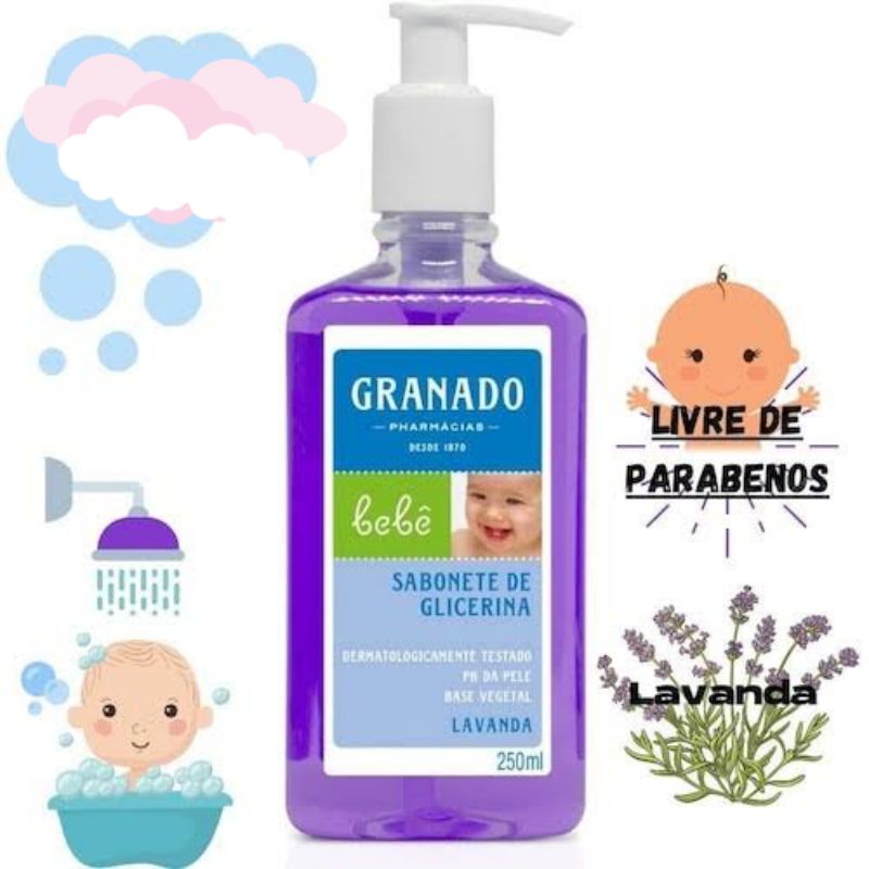 Sabonete Líquido de Glicerina Granado Bebê Lavanda 250ml e 500 ml