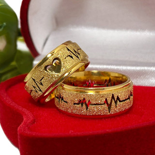 NOVO Promocao/ofertas Par De Aliança Coração Vazado Batimento Cardíaco Compromisso Lustroso E Fosco/anel casamento Anel Detalhado Aliança Luxuosa Dourada Banhada Em Ouro 18K