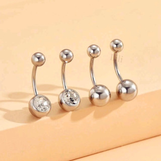 4 peças/Conjunto Piercing de Umbigo Orelha Curvo Aço inoxidavel