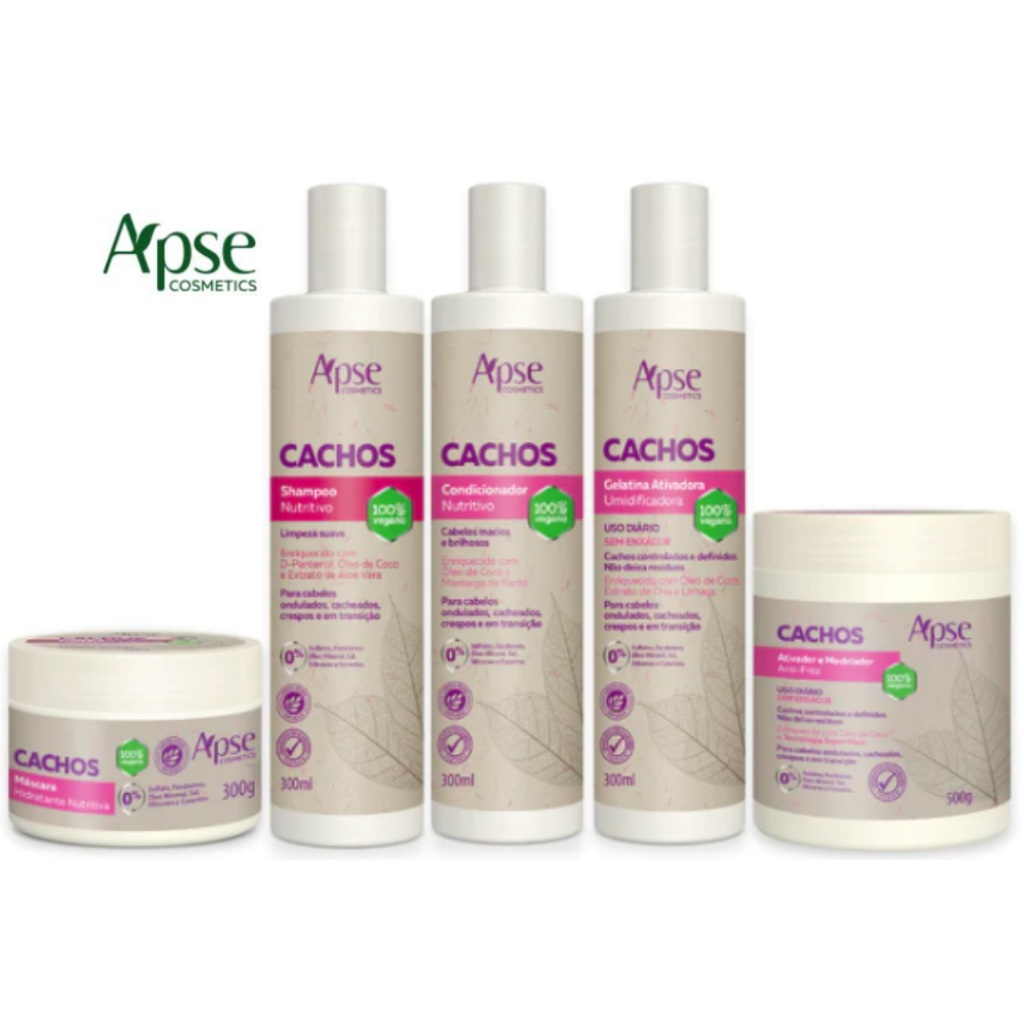 Kit Apse Cachos 5 itens - Tratamento e Finalizaçao em Oferta na Shopee