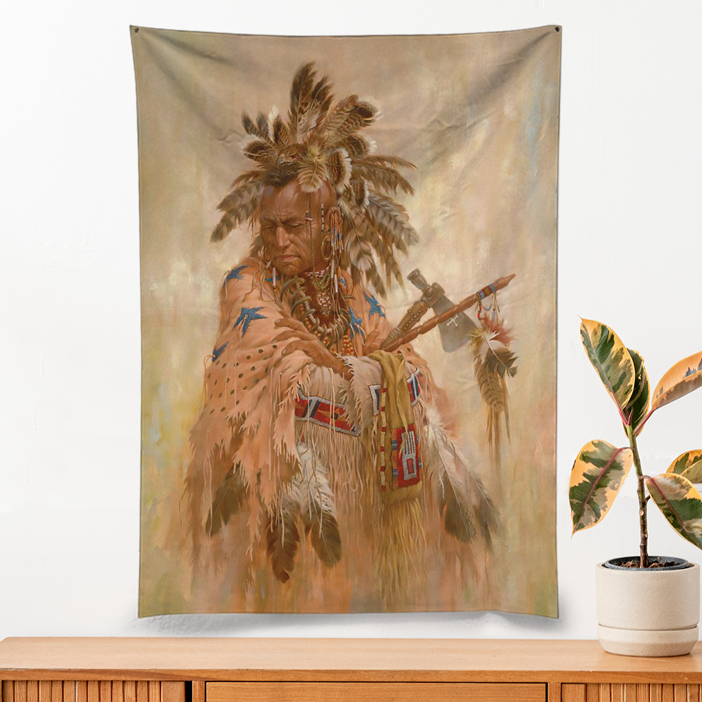 Panô Apache tapeçaria de parede xamanismo / Rapé / Ayahuasca / Caboclo / Cachimbo Sagrado