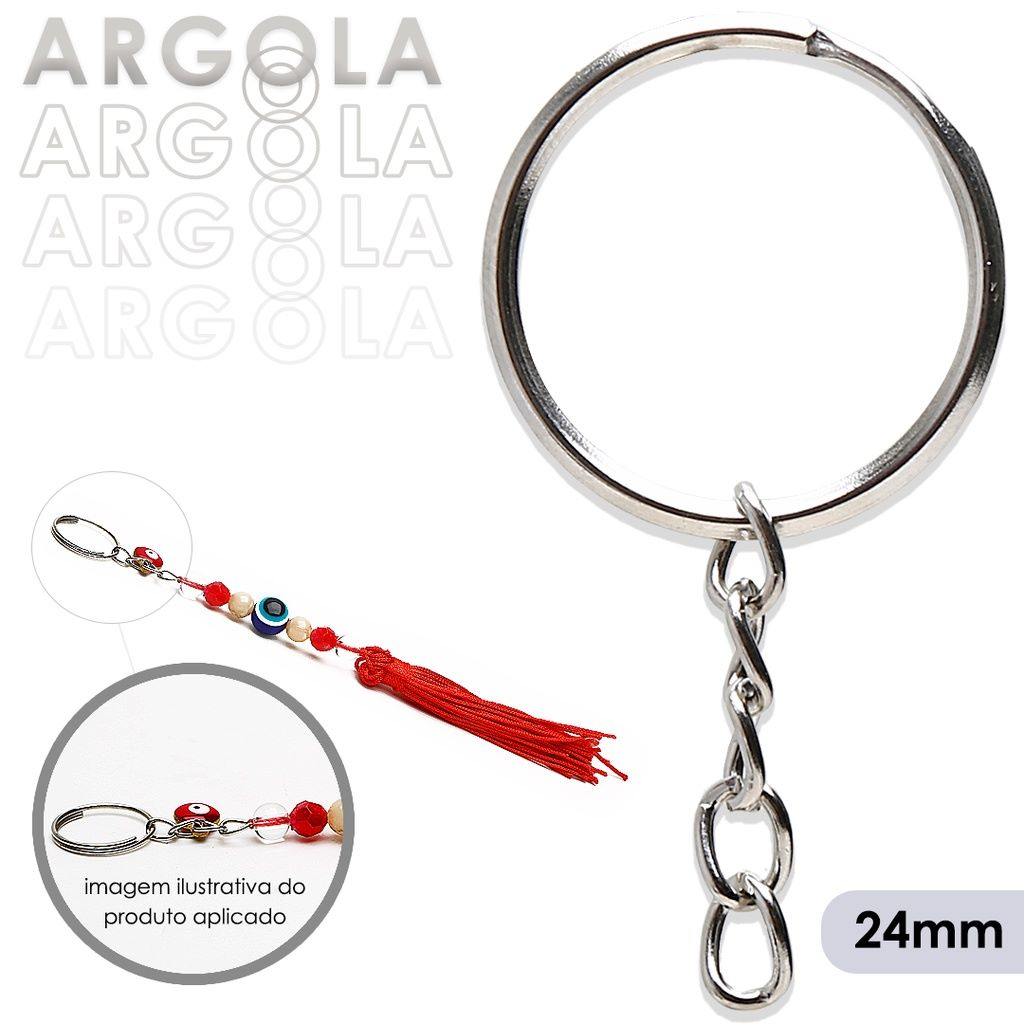 Argola De Chaveiro Reforçada- 24mm - Pacote C/1000 Unid. em Oferta na Shopee