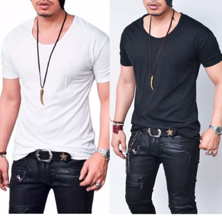 Camiseta Camisa  Blusa Gola Canoa Lisa Básica Masculina