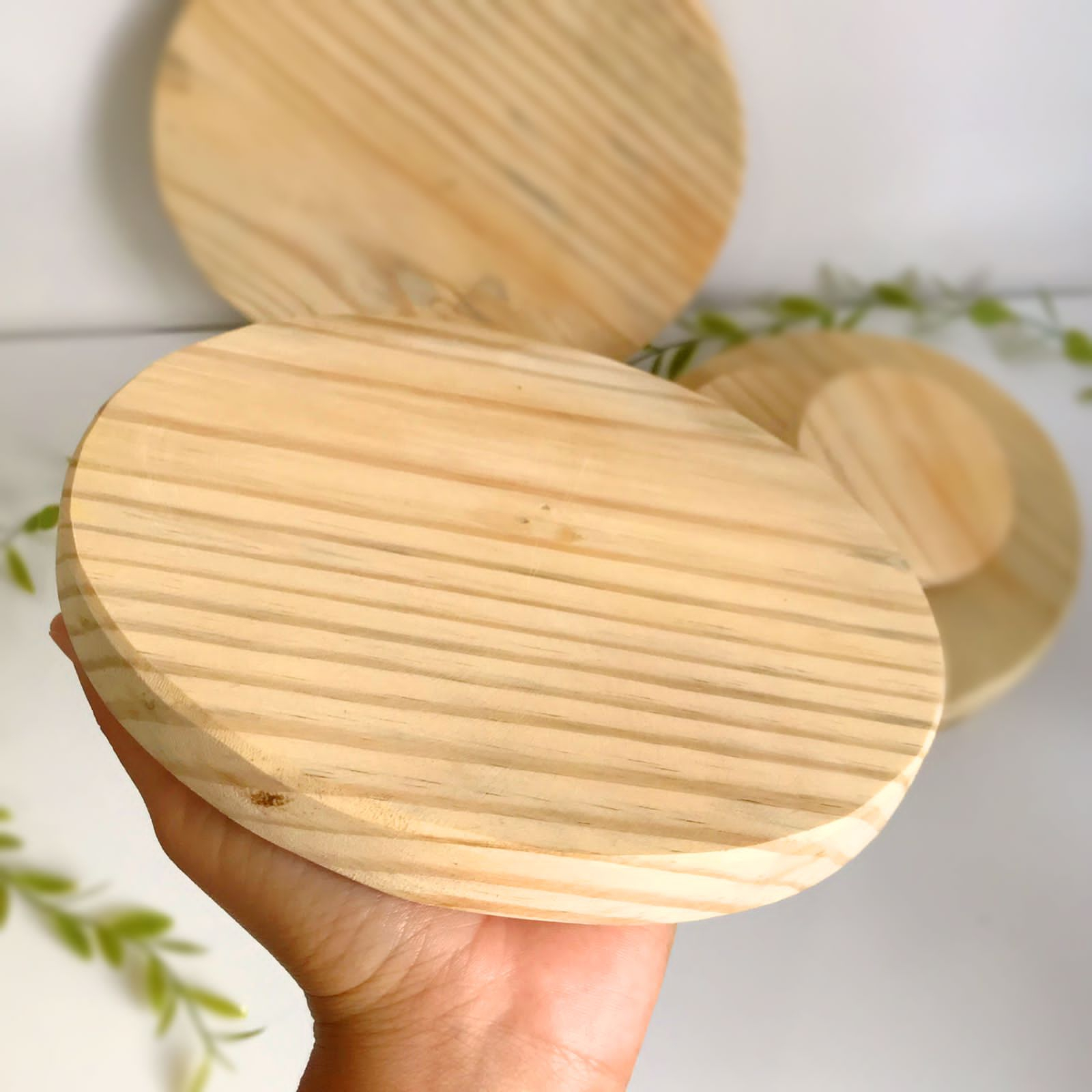 Tábua Redonda Em Madeira Natural Pinus