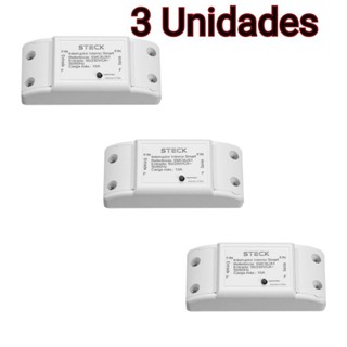 Kit 3 Unidades Interruptor Inteligente Wi-fi Basic Automação Casa Alexa Tuya Smart Life