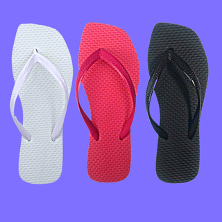 Chinelo Quadrado feminino Sandália de Dedo Borracha