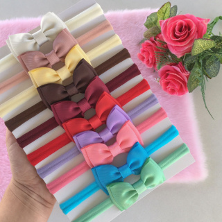 Kit com 10 lacinhos gravata dupla para bebês rn tiara laços infantil 0 a 18 meses em Oferta na Shopee