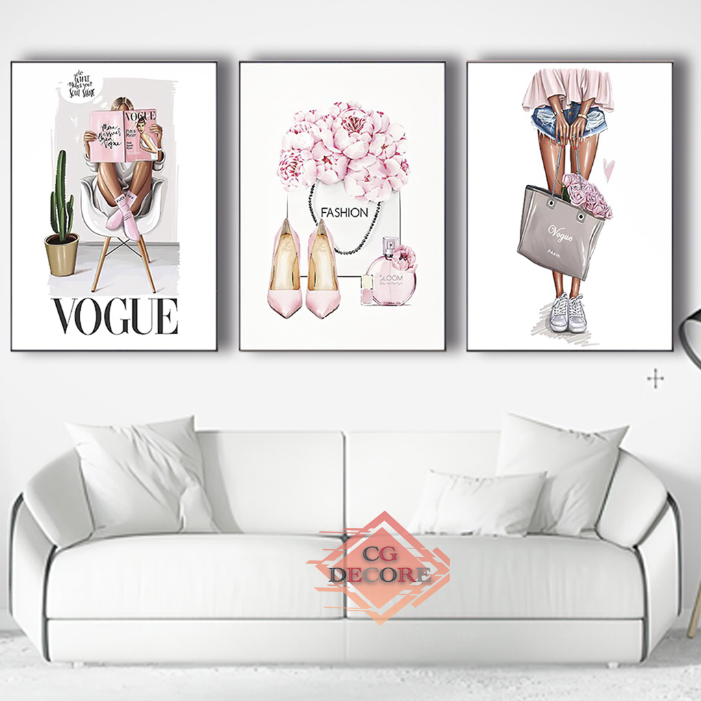 Quadros Decorativos Menina Moda Fashion Quarto Sala 60x120