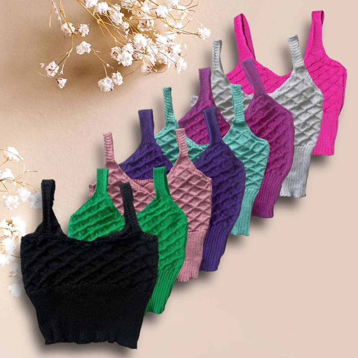 Combo 2 cropped top feminino trico croche tricozinho feminino