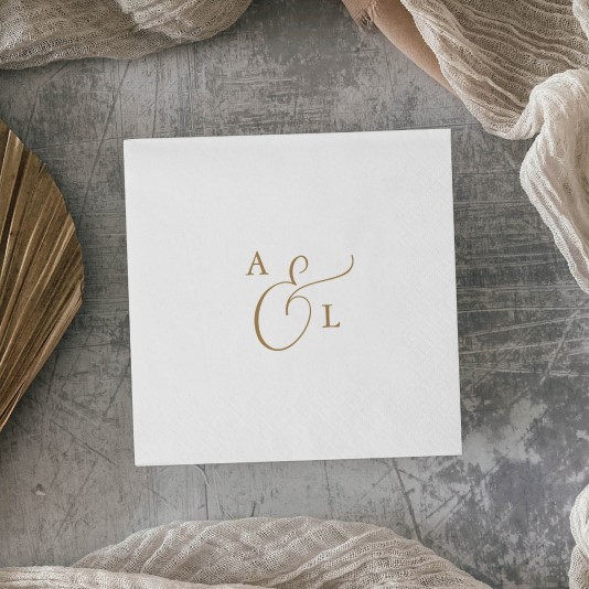 200 Guardanapos 30x30 Personalizados Iniciais Imita Tecido Tradicional