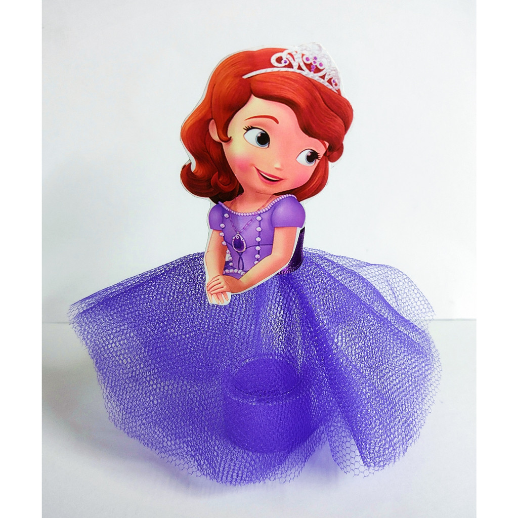 10 Tubetes para lembrancinha tema Princesa Sofia com saia de tule em Oferta na Shopee
