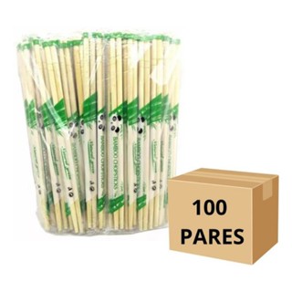 Hashi de bambu redondo c/100 pares embalagem de plástico 4.5x20.0cm