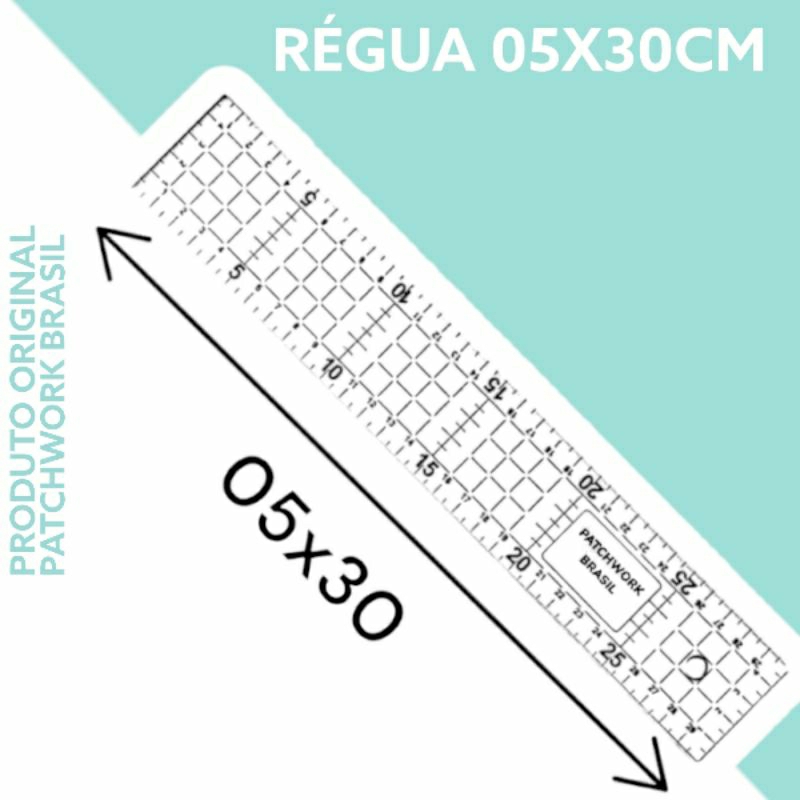 Régua Para Patchwork Em Acrílico 5x30cm Artesanato Patchwork