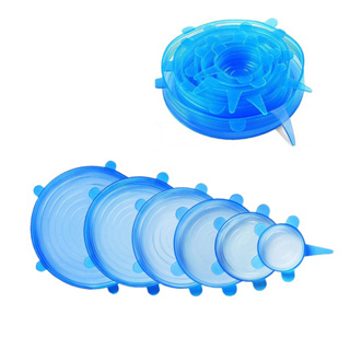 Kit de 6 Tampas de Silicon Flexível E Lavável para Panelas E Potes Universais Silicone Sara Tampa em Oferta na Shopee