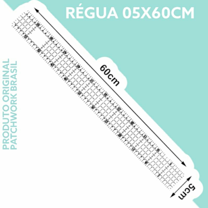 Régua 5x60 Patchwork costura quilting encadernação escollar em acrílico super resistente shopee.