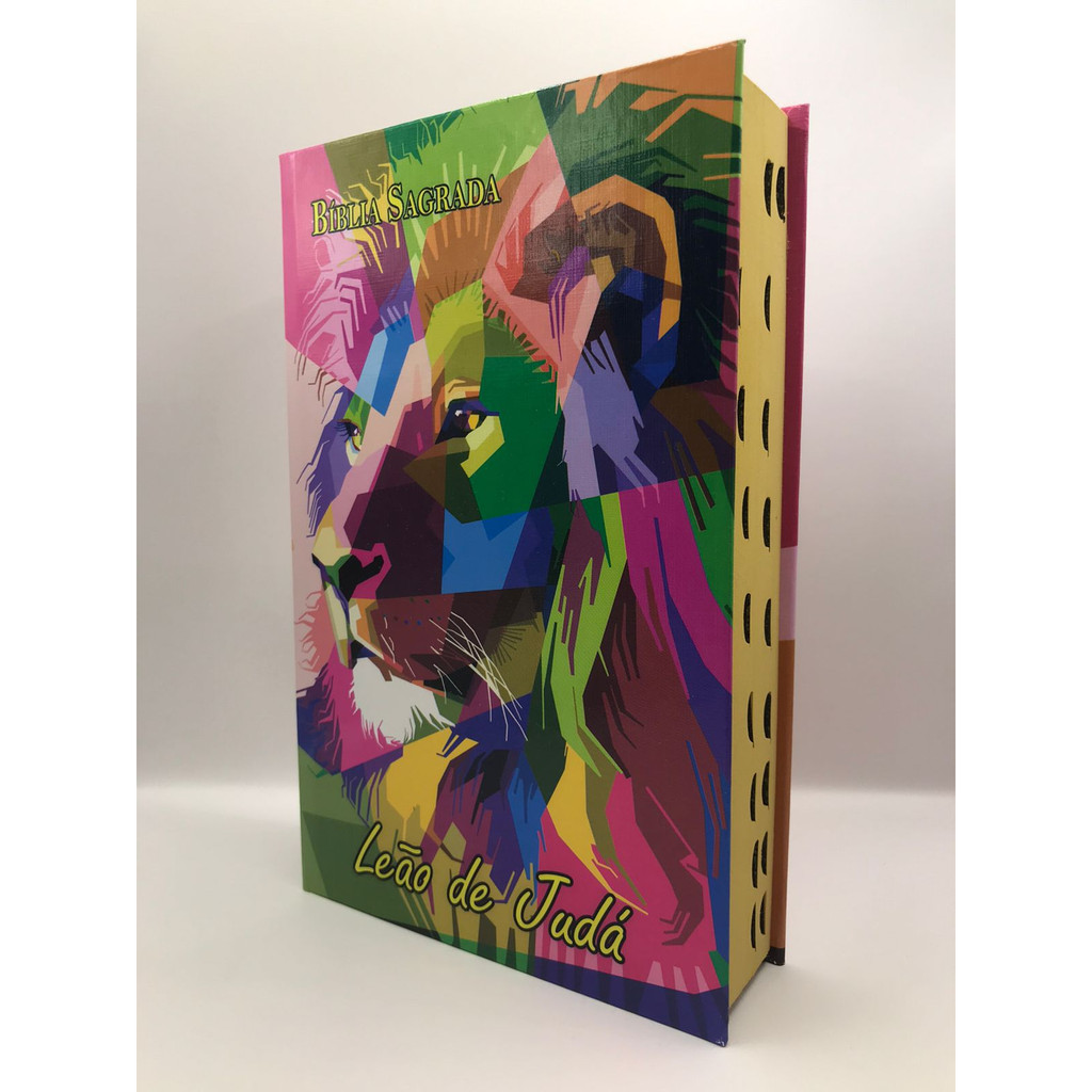 Bíblia Sagrada Tamanho Médio 12,5x19 cm Com Harpa Palavras de Jesus em Vermelho Capa Dura Leão colorido em Oferta na Shopee