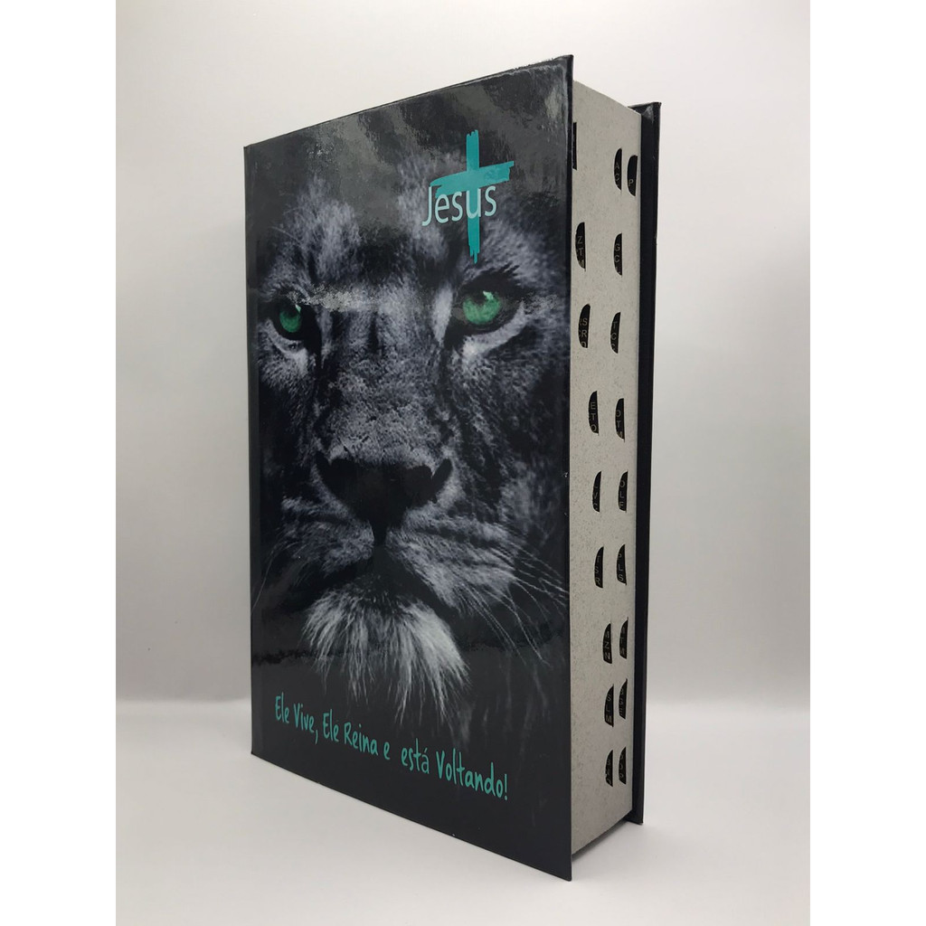 Bíblia Sagrada Tamanho Médio 12,5x19 cm Com Harpa Palavras de Jesus em Vermelho Capa Dura Leão Cinza em Oferta na Shopee