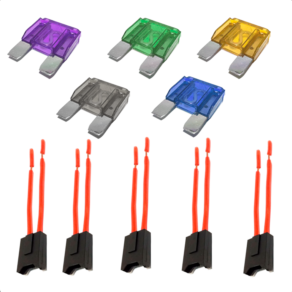 Kit 5 Fusivel Lâmina Max + 5 Portal Fusivel 20 A 100 Amperes Para Carro em Oferta na Shopee