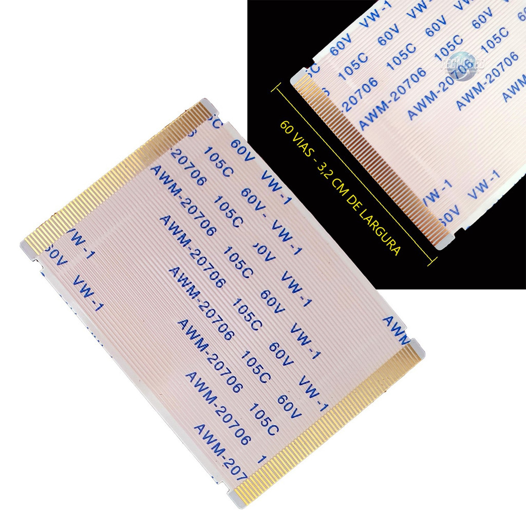 01 Par De Cabos Flat Panda P/ Tv Aoc 43s5195/78g E 43s5295/78g