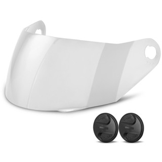 Viseira Cristal Pro Tork Capacete Liberty 4 / New Liberty 4 E New 4 Racing + Par de Reparos Parafuso Botão Fixador Lateral