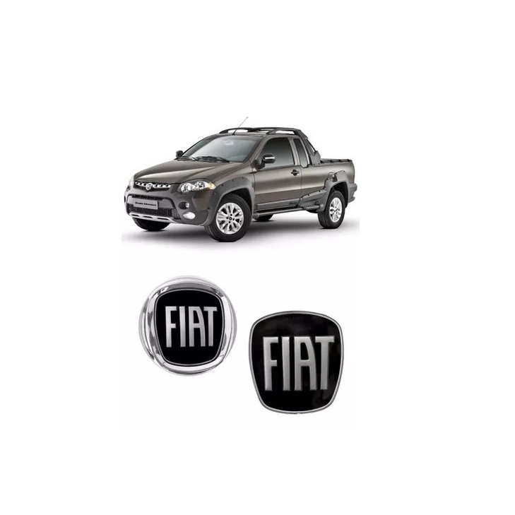 Kit 2 Emblemas Fiat Preto Strada 2008/2020 Strada Adventure 1.8 16v em Oferta na Shopee