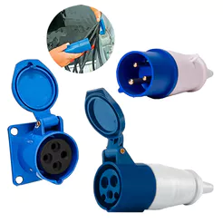 Tomada Industrial Acoplamento Plug Macho 32A 2P+T 220V Para Equipamentos Pesados Alta Tensão