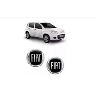 Kit 2 Emblemas Fiat Preto Novo Uno Vivace Sporting Drive Attractive em Oferta na Shopee