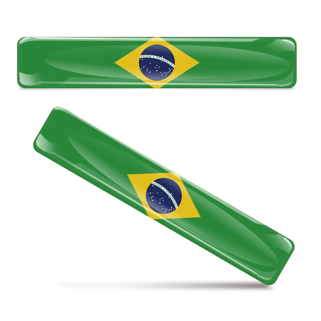 Kit 02 Adesivos 3D Resinados Decalque automotivo bandeira do Brasil em Oferta na Shopee