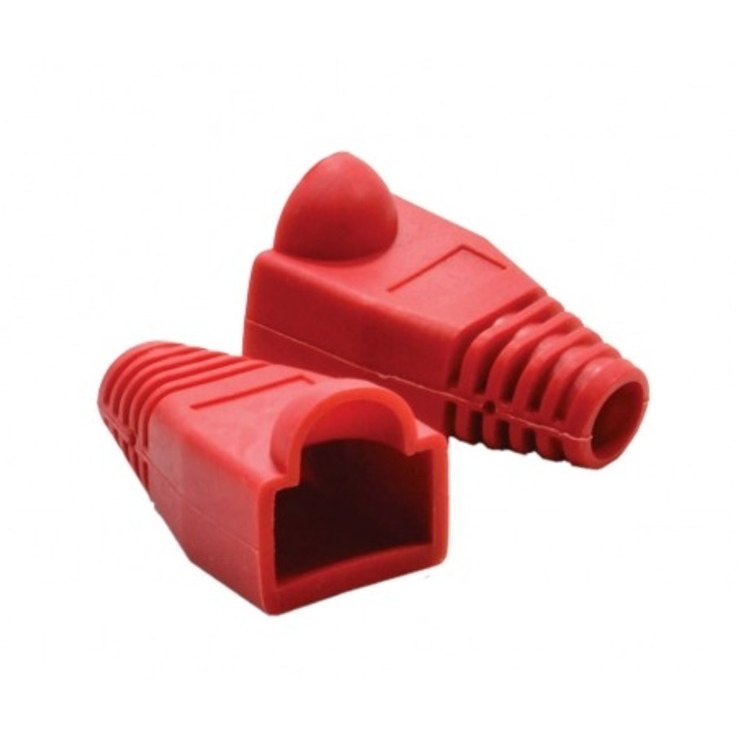 KIT 100 Capas RJ45 Vermelha P/ Cabo Rede Rj45 Cat5 / Cat6 Kit 10 / 20 / 30 / 50 / 100 / Unidades