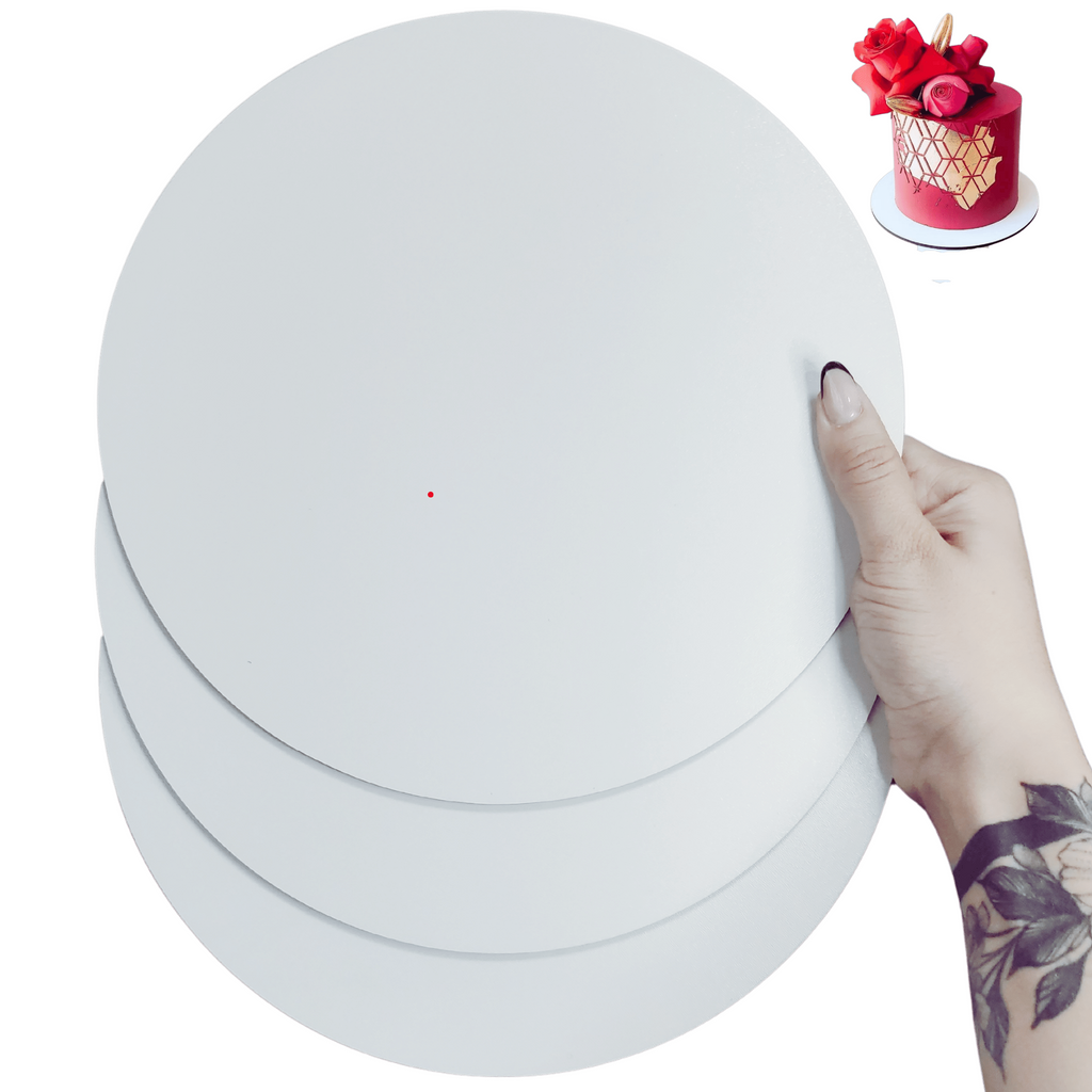 Kit Com 3 Cake Board em MDF Branco 6mm Para Confeitaria e Frios Tabuleiro Para Bolo Varios Tamanhos Liso - Base para Bolo