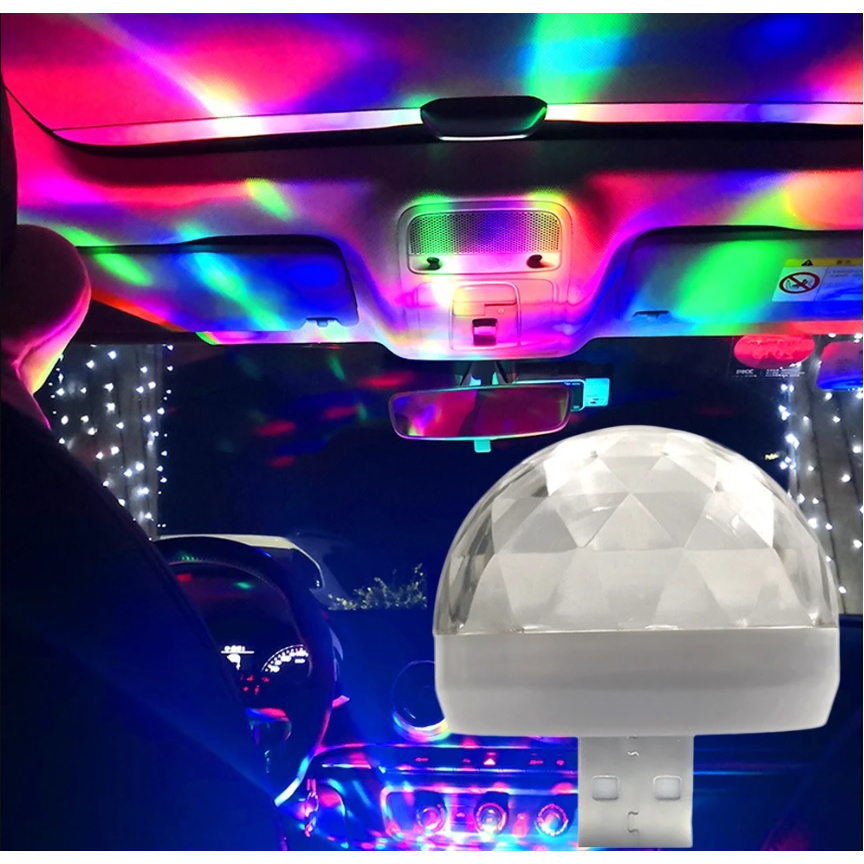 Mini Globo RGB Led Lâmpada Colorida USB Bola Maluca para Celular Festa Carro
