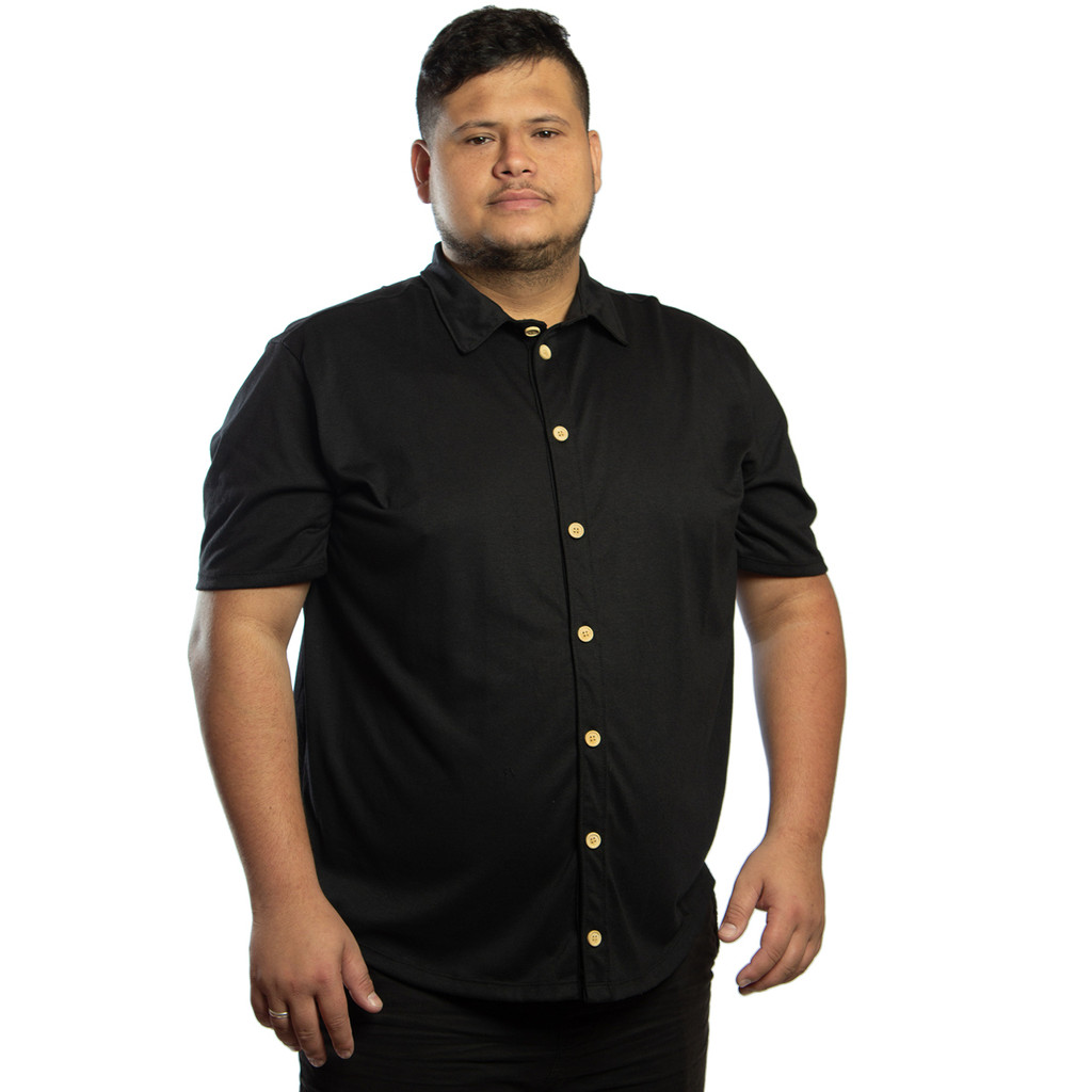 Camisa Plus Size Masculina De Mangas Curtas Leve E Fresca