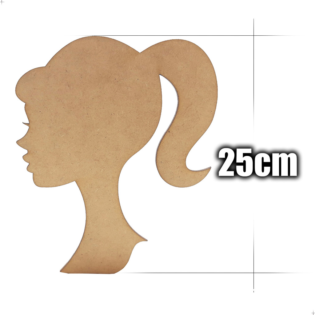 Silhueta Tema Barbie 25cm Altura Para Painel Festa Aniversário Em Mdf Cru
