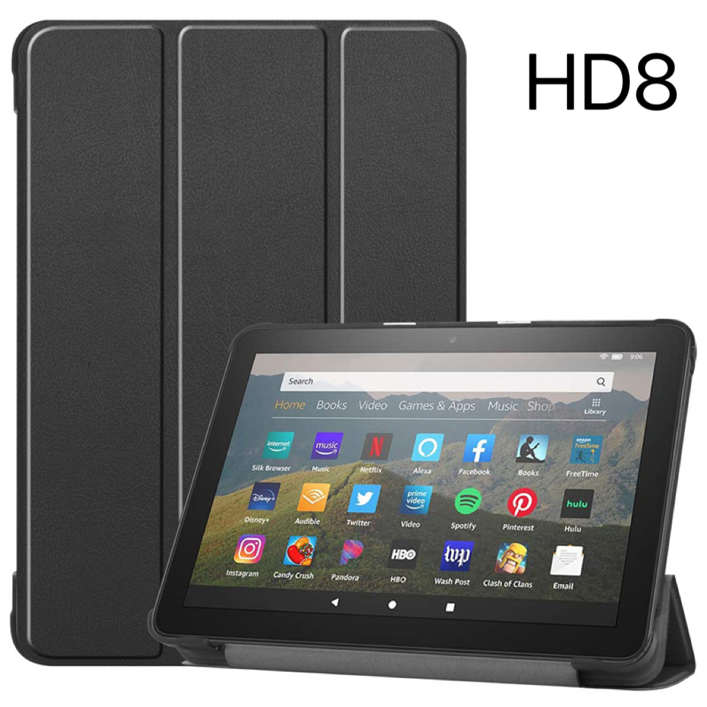 Capa de Couro com Função Sleep para Amazon Fire HD8 Plus (2020-2022) em Oferta na Shopee