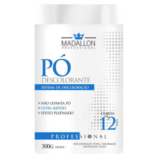 Pó Descolorante Platinado Clareia Até 12 Tons Dust Free Efeito Rápido Madallon 500g