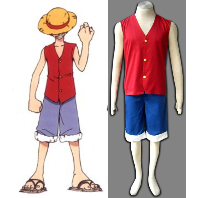 Monkey D. Luffy One Piece - Cosplay fantasia camisa bermuda